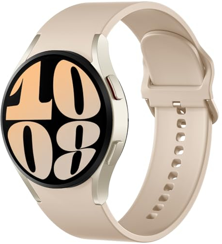 Mastten Compatible con Samsung Galaxy Watch 7 6 5 4 Correa 40mm 44mm Mujeres Hombres, Correa Deportiva de Silicona Suave para Galaxy Watch FE, Galaxy Watch 5 pro, Watch 6/4 Classic, Beige