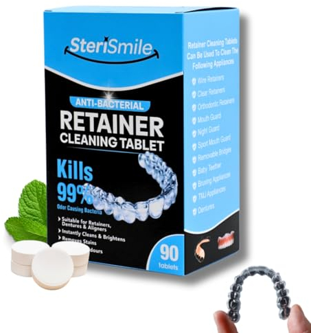 SteriSmile Dental Cleaning Tablets - 3-Month Supply for Invisalign, Retainers, Dentures & All Dental Appliances - Fast-Acting & Ultra-Powerful Cleaner