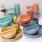 Whea-t Straw Dinnerware Sets for 4 (32pcs), Microwave Dishwasher Safe Tableware Lightweight Bowls, Cups, Plates Set Reusable Dinner Plates Bowls Set