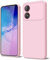 GOGME Cover per ZTE Blade A34 Liquido Silicone Custodia con Fodera Microfibra Antigraffio Antiurto Protezione Sottile e Morbida TPU Case, Rosa