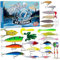 Weihnachtsab Adventskalender Adventskalender 2024 24 Tage Weihnachtskalender Fisch Tackle Tackle Set Fishing Lure Lustige Fischerei Adventskalender für Erwachsene Kinder Weihnachtsfischerei Geschenke