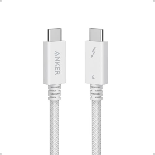 Anker Prime Thunderbolt 4 Cable, 3.3 ft USB C to USB C Cable, 240W Charging, 40Gbps Data Transfer, Supports 8K/4K Displays, For iPhone 16 Series, MacBook Air, iPad, Samsung (Thunderbolt 4-Certified)