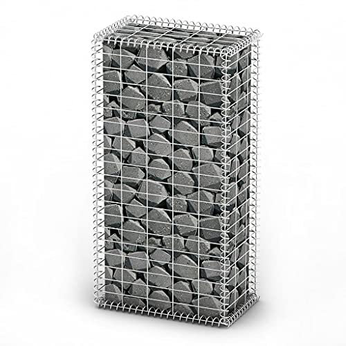 AUVYI Steinkorb Gartendeko Gabione mit Deckeln 100x50x30 cm Gabionenwand Gartenzaun Stabile Konstruktion Pflanzenwand Steingabionen Steingabione Gabionenkörbe Drahtkorb Verzinkter Draht