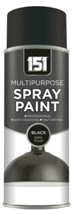 PNJB Black Satin Multipurpose Spray, Ideal for Metal, Plastic, Wood, Paint for Interior & Exterior, Fast Drying, Aerosol Paint, Long Lasting, 400ml (1PCS)