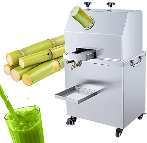 XCSCUK Electric Sugar Cane Juicers Press Squeezer, Commercial Sugarcane Juicer Machine, for Cuicing Sugar Cane Kumquat Citrus Ginger