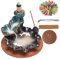 Brûleur d'encens à Retour de Cascade Waterfall Backflow Incense Burner Holder brûleur Porte-cône d'encens à Contre-Courant en céramique Chambre Zen, Cadeau de Yoga, décoration d'intérieur (Blue)