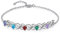 Personalisiertes Unendlichkeitsarmband für Damen Armband mit Name Geburtsstein Geschenk für Mutter Tochter Oma Frau Freundin (Silber, 3 name)