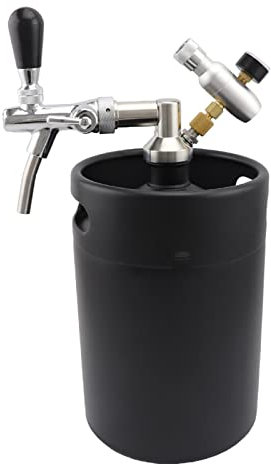ZRHYRG Heimbrausystem Homebrew Mini Keg 5L Druckbierfasssystem Einstellbarer Bierhahn und CO2-Regler Heimbrau-Sets