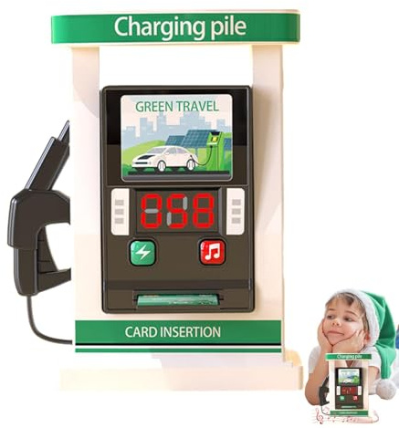Jouet de station-service - jouet cognitif parent-enfant simule le jouet éducatif de la station, station de service pour bambi | Pompe à essence pour enfants avec des sons
