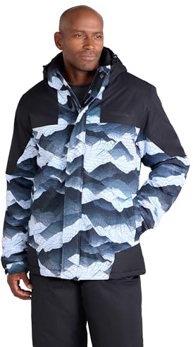 Mountain Warehouse Shadow Mens Printed Ski Jacket - Snowproof, Extra Warmth, Fleece Lined, Adjustable Hem, Cuff & Hood - Ideal Warm Clothing for Holidays