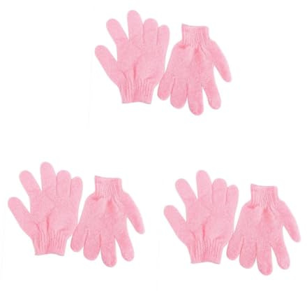 Beavorty 6 Stck. Nylon Peelinghandschuhe Körperpeeling Dusche Waschhandschuhe für Damen Herren Dehnbar Maschinenwaschbar mit Aufhängeschlaufe für Seife und Duschgel