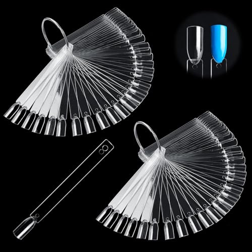 100Pcs Clear Nail Swatch Sticks, Nail Sample Swatches for Nail (Square) | Professional Practice Nail Tips & Samples,Nail Art Display Tools for Nail Tech Essentials & Nail Salon, Art Design