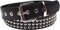 foolsGold Leder 3 Reihe Konische Bolzen Spikes Gürtel Schwarz XXL (44 - 48 )