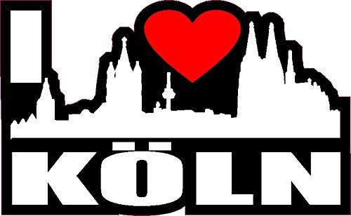 NetSpares 1 x Aufkleber I Love Köln Skyline Sticker Autoaufkleber Tuning Stickerbomb Fun