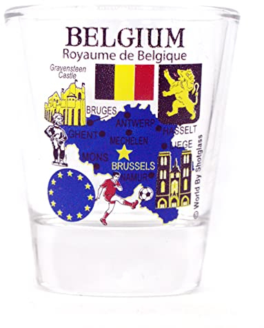 Belgium EU Series Landmarks and Icons Shot Glass by World By Shotglass