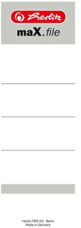 Herlitz 5966114 Rückenschild 60 x 190 mm für 8 cm-Ordner, selbstklebend, 50 Stück, weiß