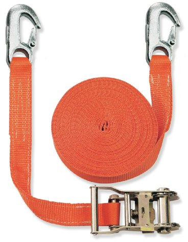 Braun Sangle d'arrimage 2 pièces à cliquet et mousquetons 2000 daN Orange 6 m x 35 mm
