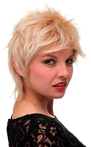 SHORT Lady Wig spiny WILD styled Hair 80s Eighties MIXED BLOND 26155-27T88