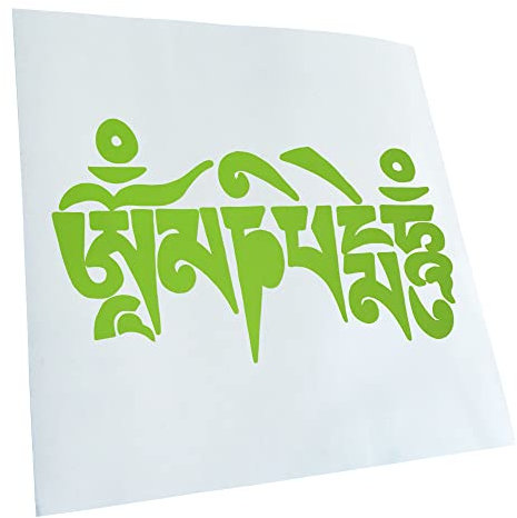 Kiwistar - Autoaufkleber - Grün - 17x10cm Om Mani Padme Hum Aufkleber für Auto, Laptop, Fahrrad, LKW, Motorrad Mehrfarbig JDM Decal Racing