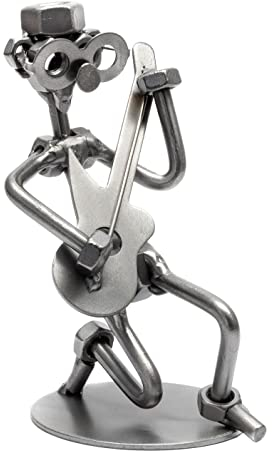STEEMO Schraubenmännchen Gitarrist E-Gitarre Musik Geschenk Metall-Deko 8x8x13 cm