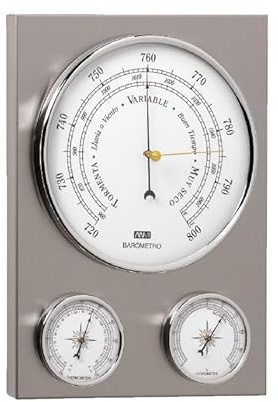 RELOJESDECO Wetterstation für den Außenbereich, Barometer und Wetterstation, mit Hygrometer, Barometer, Thermometer 23 cm, maritime Dekoration hergestellt