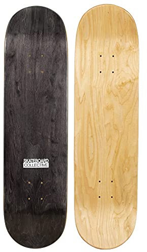 Skateboard Collective 7.75 Blank Skateboard Deck Random Top/Natural Bottom, Self-Customizable Skateboard Deck, 7-Ply Maple Construction, Random Topsheet Color