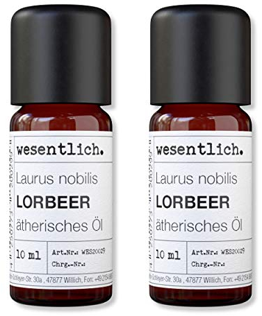 wesentlich. Lorbeerblätteröl - ätherisches Öl - 100% naturrein (Glasflasche) - u.a. für Duftlampe und Diffuser (2x10ml)