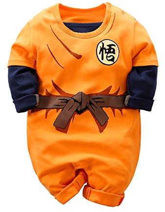 IURNXB Newborn Jumpsuits Baby Lovely Long Sleeve Cartoon Romper Baby Clothes, Orange, 9-12 Monthes