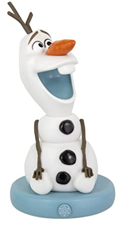 Disney Frozen II Lampe Olaf mit LED schwarz/weiß, Bedruckt, aus Kunststoff, mit LED-Funktion.