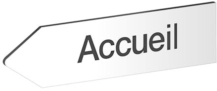 DECOHO - Panneau directionnel personnalisable - Signalétique adhésive en PMMA blanc - Flèche gauche, gravure laser - 80x300 mm, usage intérieur et extérieur - Blanc