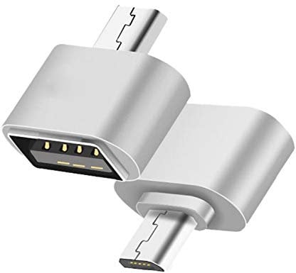Mini Adaptateur USB/Micro USB pour Huawei P Smart 2019 Android Argent Souris Clavier Clef USB Manette