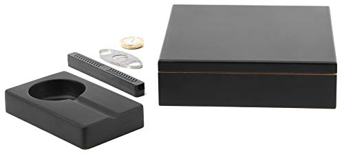 Humidor Set black, incl. ashtray, metal cutter humidifier, hygrometer, 30 cig