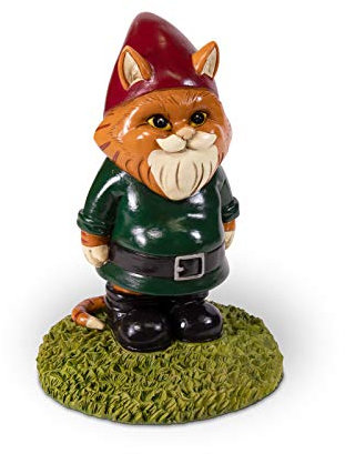 Kwirkworks Lustiger Gartenzwerg - Katze Rasen Statue Figur