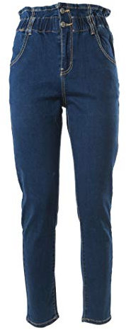JOPHY & CO. Pantalone Donna in Cotone a Vita Alta, con o Senza Borchie, Disponibile in più Colori. (cod. 149 Blu, XL)