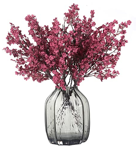 JAKY-Global Künstliche Blumen 6 Stück Getrocknete Unechte Seide Blumen Babysbreath Pflanze Dekoration für Hochzeit Sträuße Haus Garten Party Blumenschmuck (Weinrot)