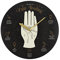 Horror-Shop Schwarze Wanduhr mit Palmistry Wahrsage Motiv 28cm
