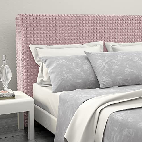 SaRani Copritestata Copri Testiere Letto Elasticizzato Morbido Tessuto Bolle Vari Color (Rosa)