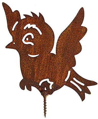 Manufaktur Lichtbogen Lustiger Rost Vogel zum Einschrauben