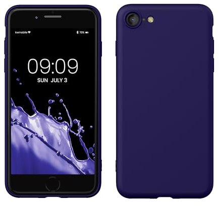 kwmobile Handyhülle für iPhone SE 2022 Hülle/iPhone SE 2020 / iPhone 8 / iPhone 7, für iPhone SE Hülle - Schutzhülle für kabelloses Laden - Case in Velvet Blue