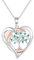 Tree of Life Heart Necklace Women's 925 Sterling Silver Tree of Life Necklace with Green Cubic Zirconia Moon Tree of Life Jewellery for Women Girls Mum