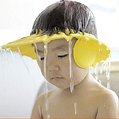 bopely 1 Stück Baby Shower Cap Shampoo Bading Protector Waschen Haarschild Einstellbare Hut Ohrschutz Für Kinderkind Kinder Kinder Zufällige Farbe