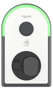 Schneider Electric EVB3S22N4FB Pro AC Wallbox Colonne de Charge pour Voiture électrique T2S & TF, FI Type B-EV, IP54, IK10, Lecteur NFC/RFID 22 KW