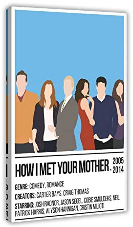 FABIVA Poster How I Met Your Mother, TV-Show, Leinwand, Poster, Schlafzimmer, Dekoration, Sport, Landschaft, Büro, Raumdekoration, Geschenkrahmen-Stil, 60 x 90 cm