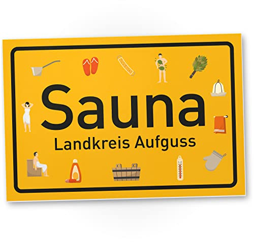 DankeDir! Sauna Landkreis Aufguss - Schild 30 x 20 cm - Kollegen Freunde Party Geschenkidee Geschenk Partydeko Deko - Geburtstagsgeschenk Spruchschild lustiger Spruch Türschild