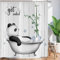 ASDCXZ Rideau de Douche Funny 180x200 cm, Panda Prend Un Bain dans la Baignoire Funny Blanc Lavable Textile Rideaux de Tissu Rideaux de Douche imperméables pour Baignoire avec 12 Crochets