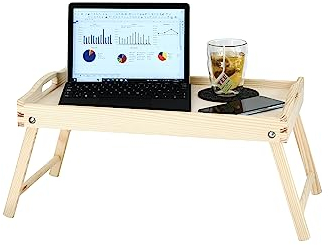 Rubberneck Computertisch, Klappbarer Laptoptisch, Betttablett aus Birken Holz, Multifunktional, Leicht, Sicher, Einfach zu Verstauen, Natur/Holz