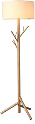 BPILOT Lampadaire sur Pied Lampadaire LED Nordique Bois Branches d'arbre Cintre Décoration Lampe sur Pied Tissu Abat-Jour Lampadaire Chambre Salon Lampes Moderne