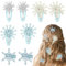 8 Stück Schneeflocken-Haarspangen, Schneeflocken-Haarschmuck, Winter-Weihnachts-Haarspangen mit Glitzer-Strasssteinen, Weihnachts-Haarschmuck, mit Stoff umwickelte Alligator-Haarspangen (4 Stile)