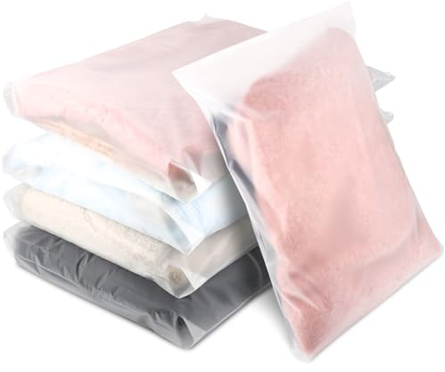 40 Pcs Ziplock Bags, 20 * 16 Inch Extra Large Travel Clothes Storage Bags Reusable Clear Storage Bag Zip Lock Seal Bag Waterproof Luggage Organiser for Clothes Shoe Cosmetics Offices Supplies