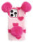 HONHULEE Cute Cartoon Plush Case for iPhone SE 5 / 5S Cover Super Cute Soft Warm Fluffy Furry Ears Shockproof Back Lovely Case Cover - Pink Rose
